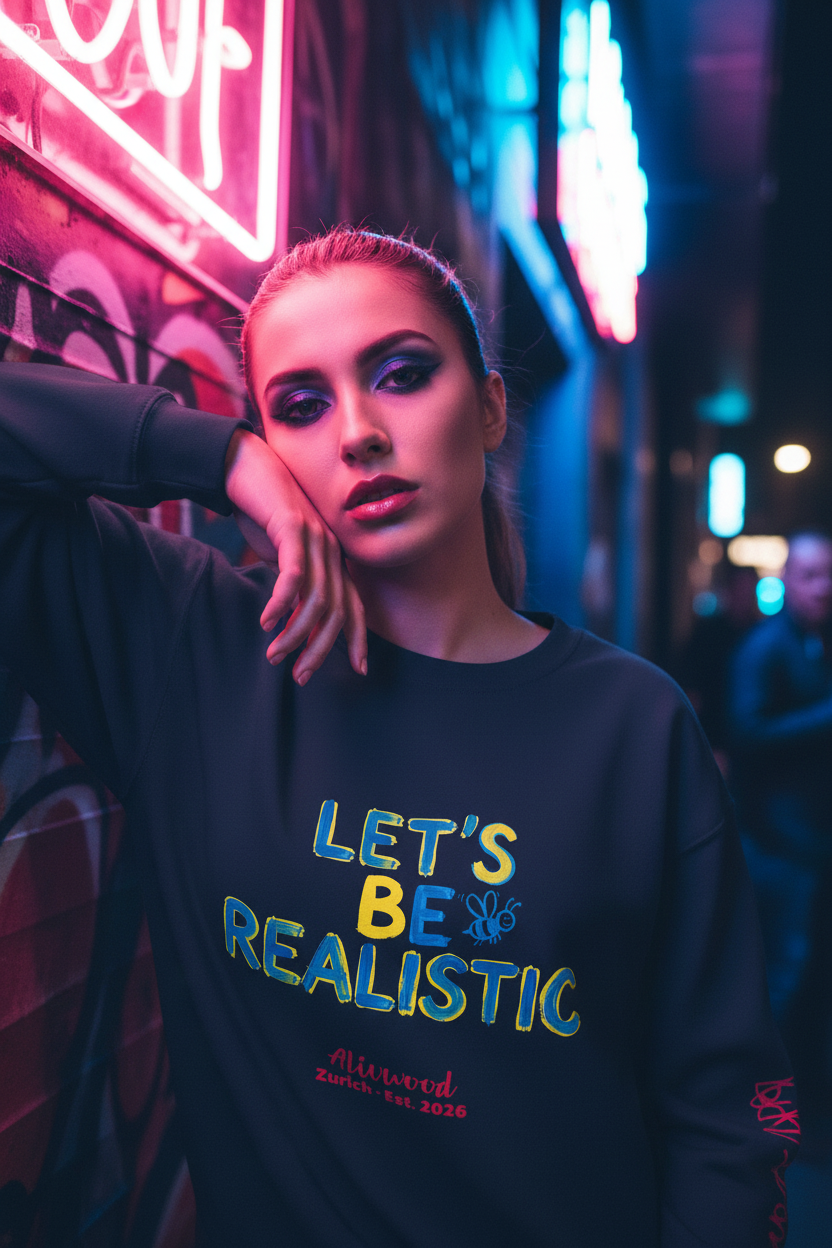 Let's be realistic Unisex Premium Sweatshirt - Alivwood