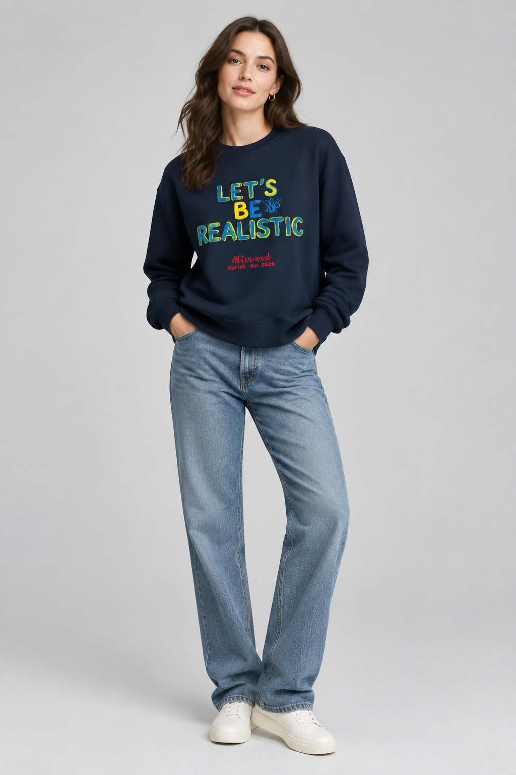 Let's be realistic Unisex Premium Sweatshirt - Alivwood