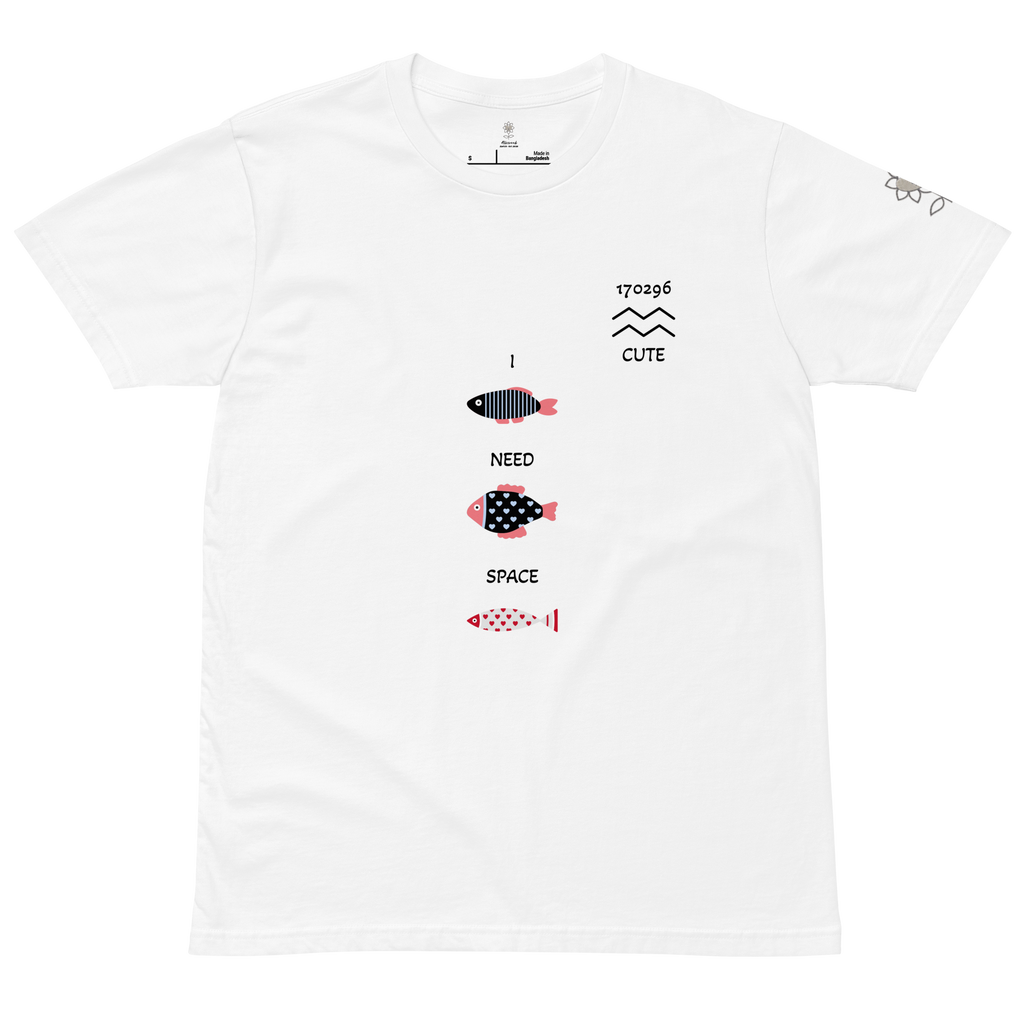 Cute Aquarius Need Space white Unisex premium t-shirt - Alivwood
