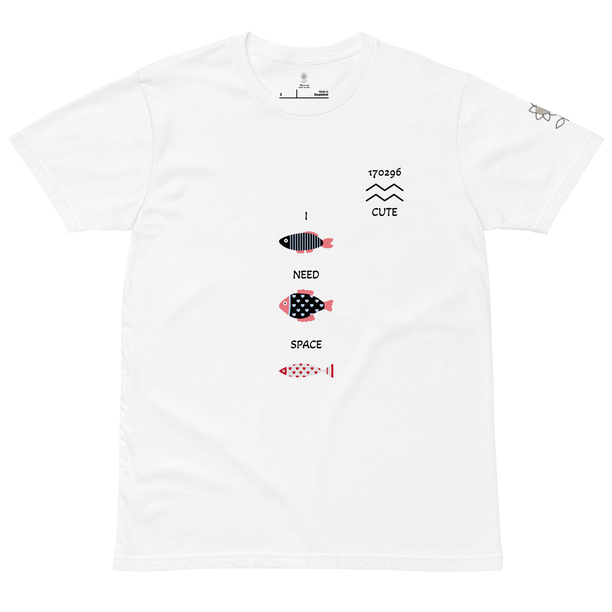 Cute Aquarius Need Space white Unisex premium t-shirt - Alivwood