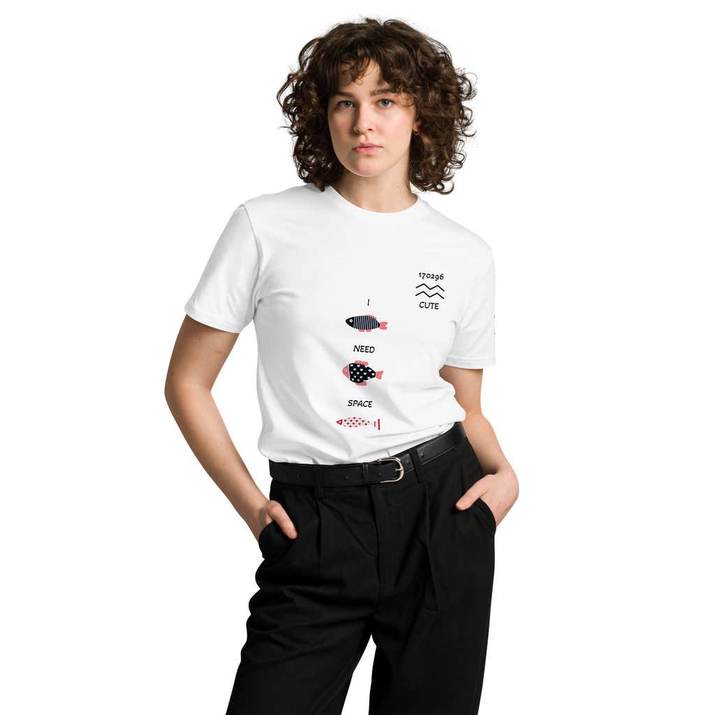 Cute Aquarius Need Space white Unisex premium t-shirt - Alivwood