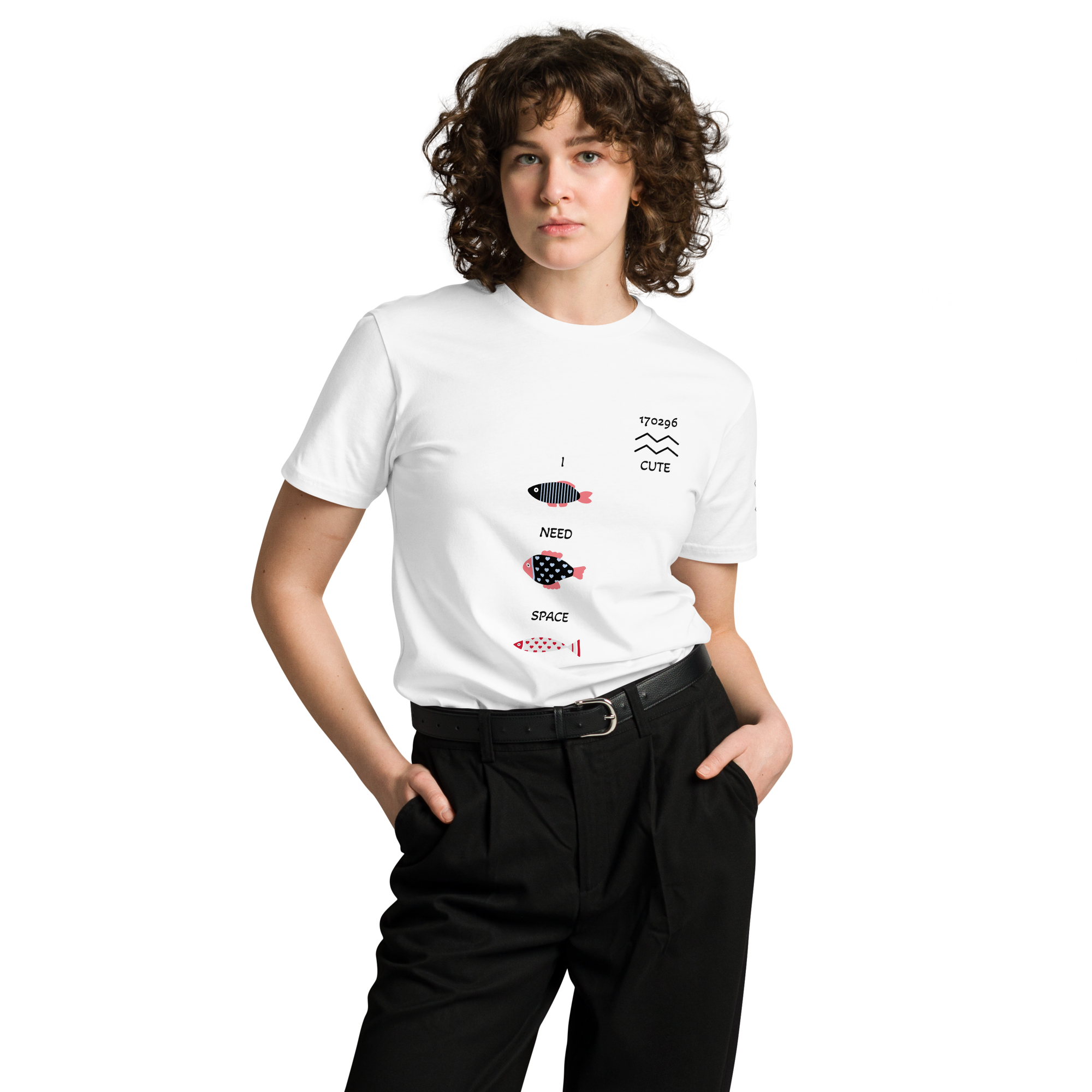 Cute Aquarius Need Space white Unisex premium t-shirt - Alivwood