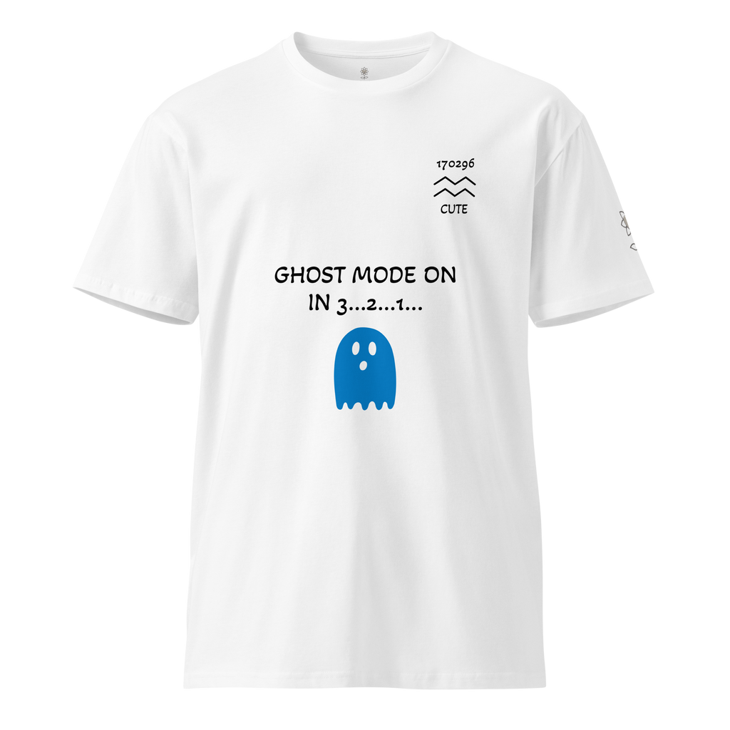 Cute Aquarius Ghost mode white Unisex premium t-shirt - Alivwood