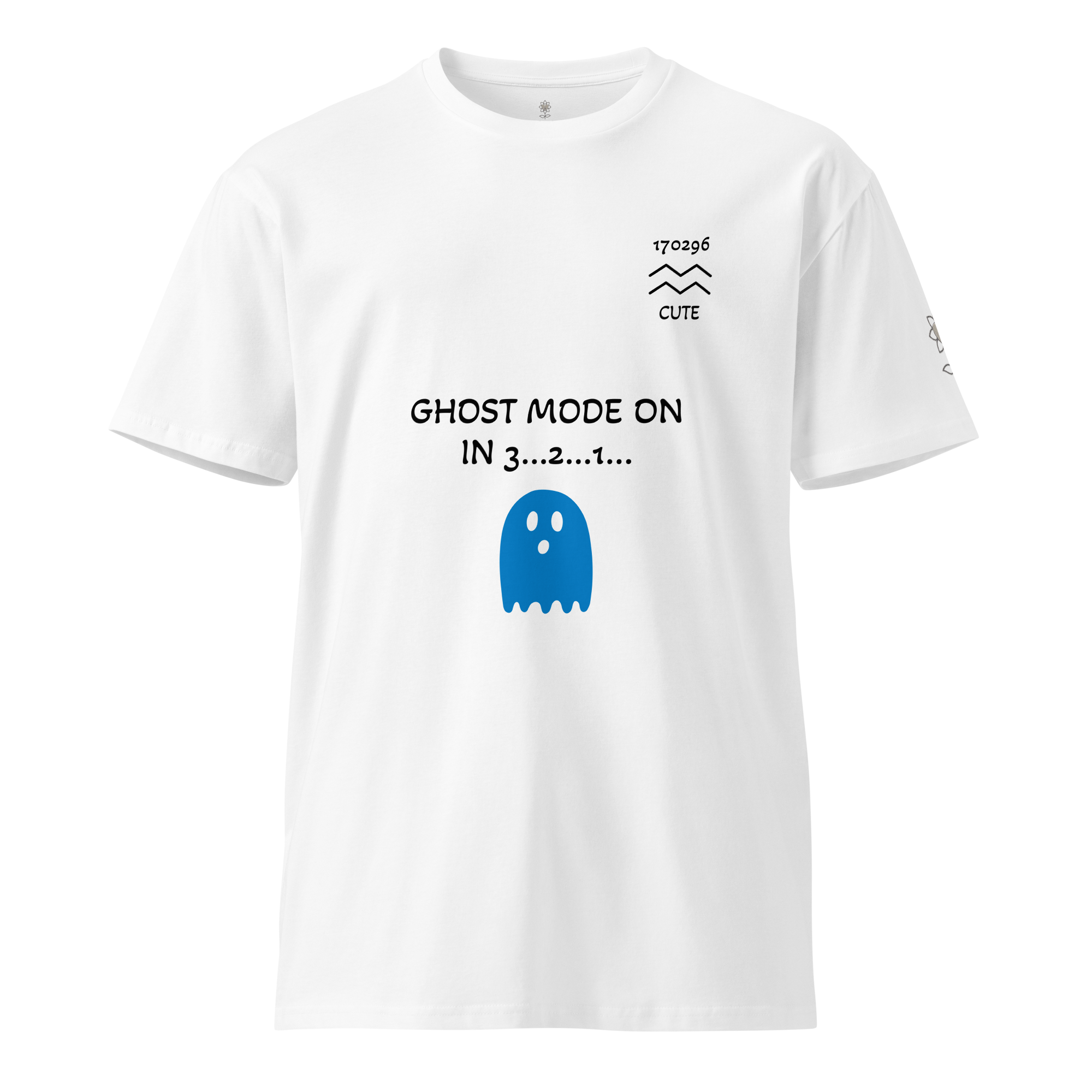 Cute Aquarius Ghost mode white Unisex premium t-shirt - Alivwood