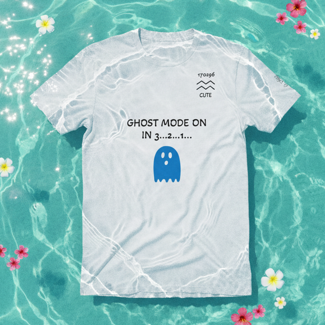 Cute Aquarius Ghost mode white Unisex premium t-shirt - Alivwood