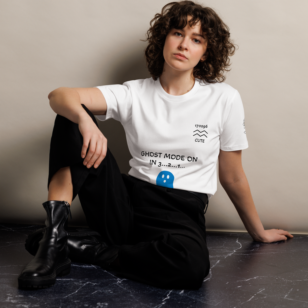 Cute Aquarius Ghost mode white Unisex premium t-shirt - Alivwood