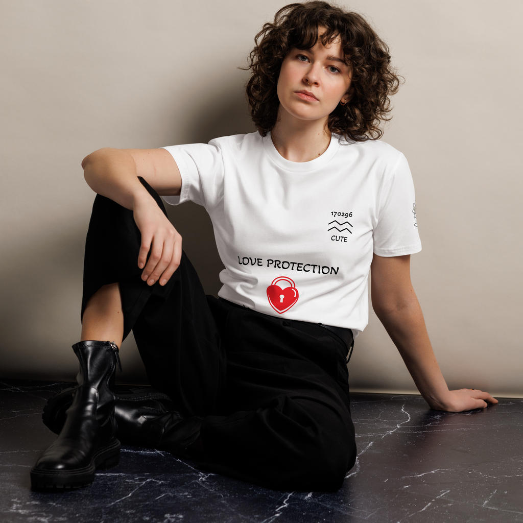 Cute Aquarius Love protection white Unisex premium t-shirt - Alivwood