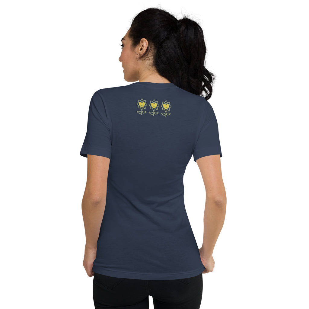 FlowerMood Unisex Short Sleeve V-Neck T-Shirt - Alivwood