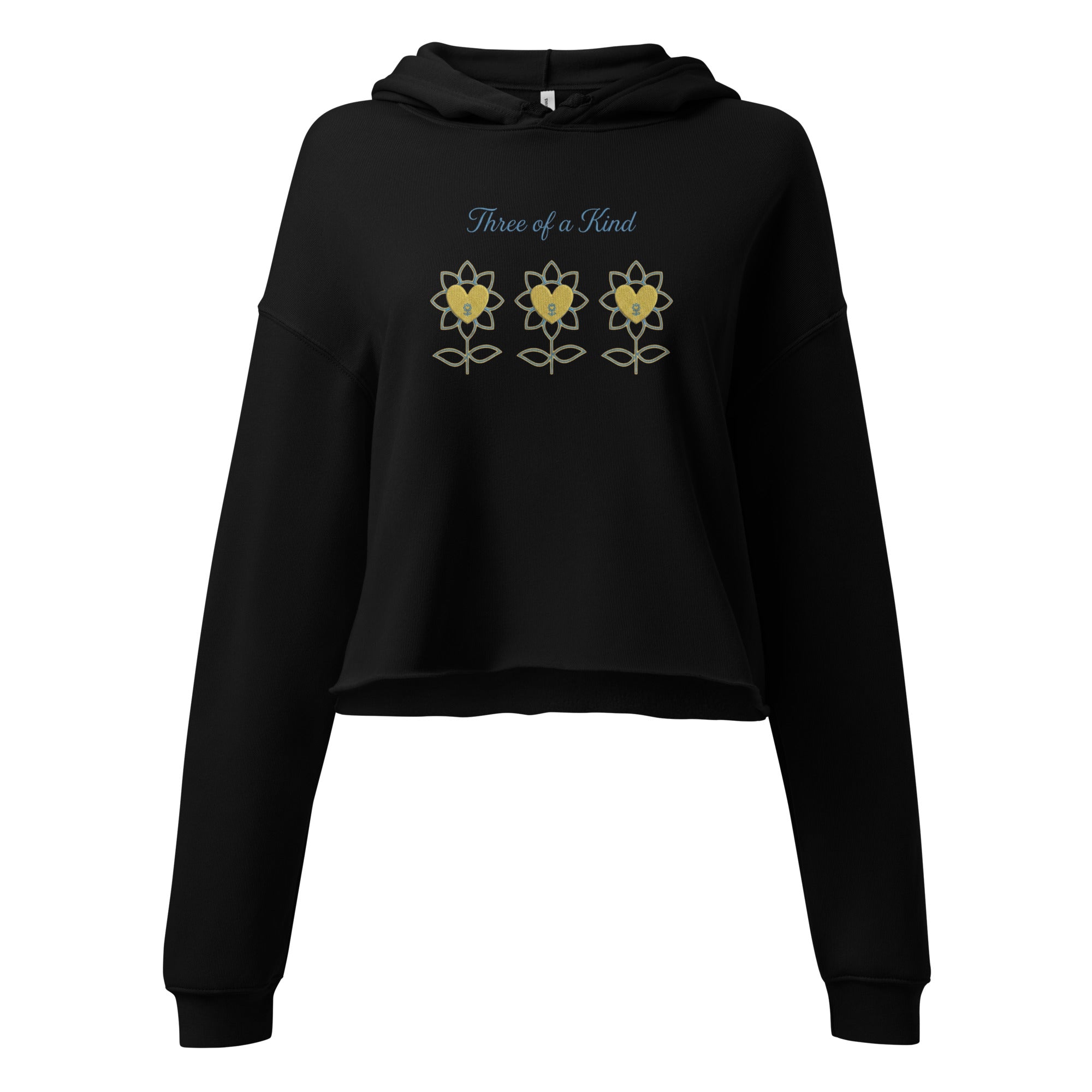 3Flowers Crop Hoodie - Alivwood