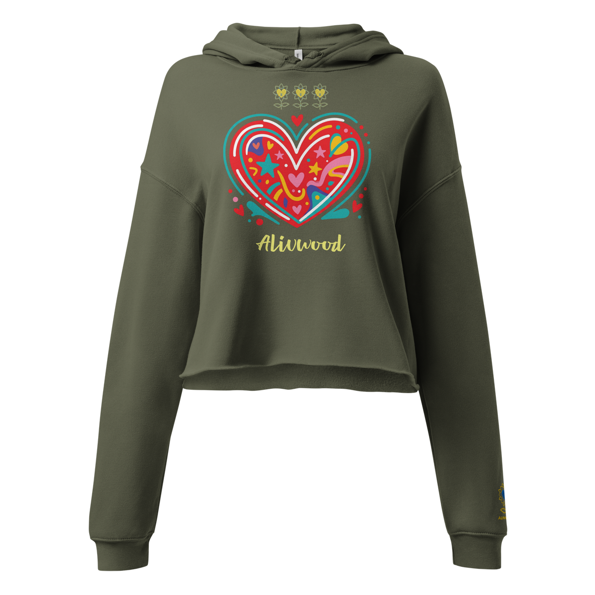 Alivwood Big Heart Crop Hoodie - Alivwood