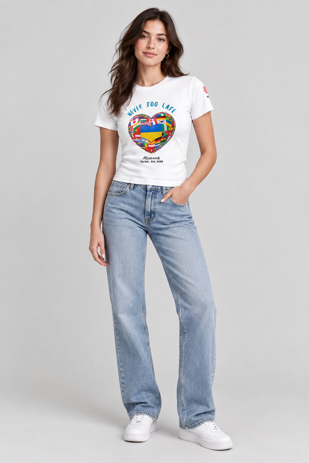 Never too late Women's luxe fitted tee - Alivwood