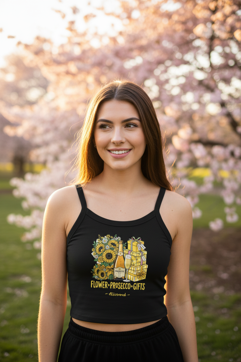 Flower+Prosecco+Gifts Women’s micro-rib tank top - Alivwood