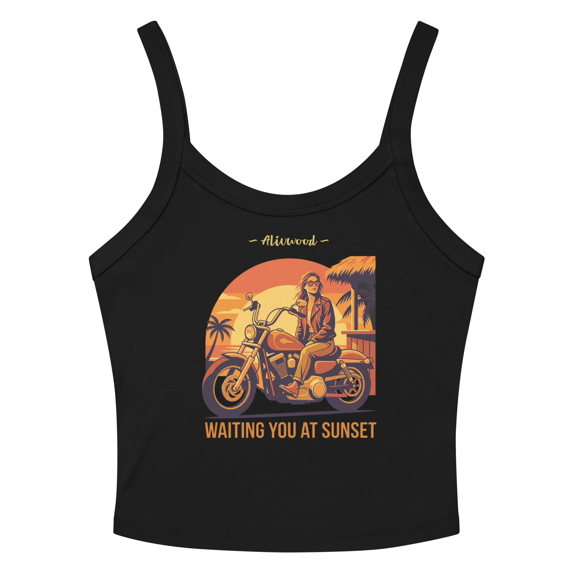 Waiting you at sunset Women’s micro-rib tank top - Alivwood